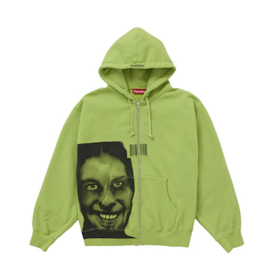 Supreme Aphex Twin Zip Up Hooded Sweatshirt Lime