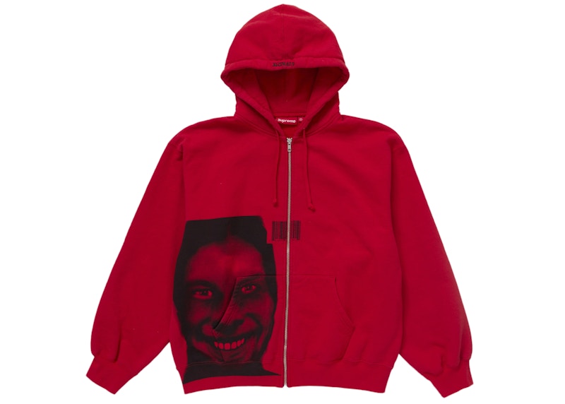Supreme Aphex Twin Zip Up Hooded Sweatshirt Red