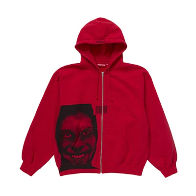 Supreme Aphex Twin Zip Up Hooded Sweatshirt Red