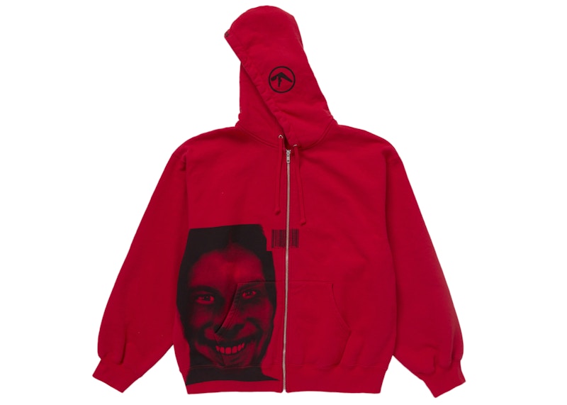 Supreme Aphex Twin Zip Up Hooded Sweatshirt Red 圖 2