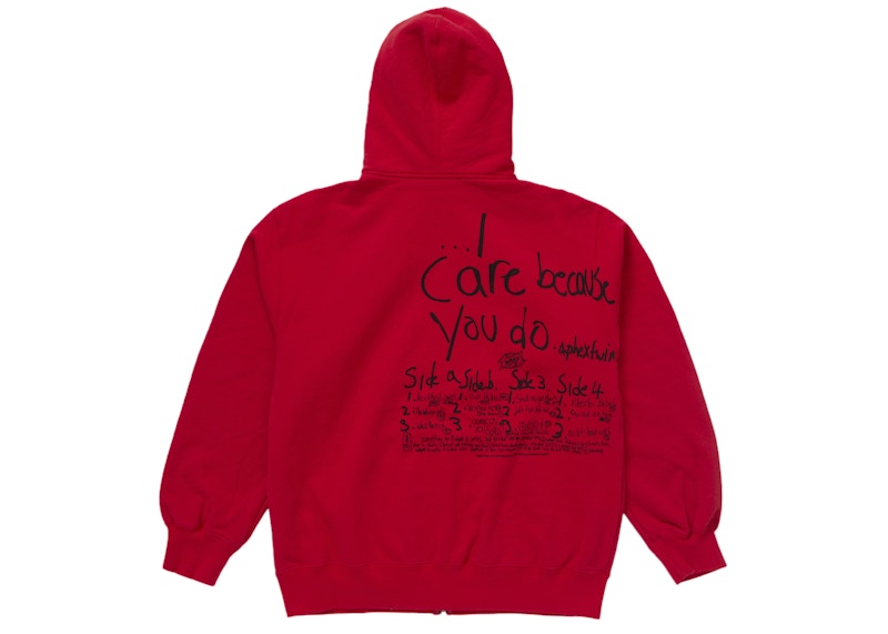 Supreme Aphex Twin Zip Up Hooded Sweatshirt Red 圖 3