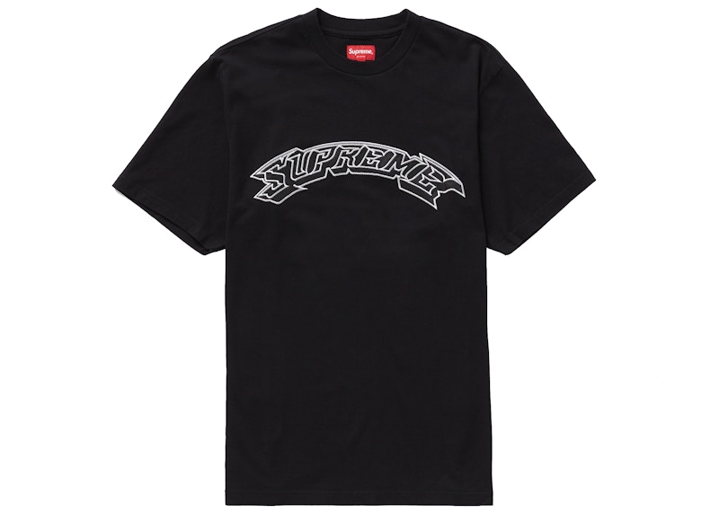 Buy Supreme 黑色刺绣拱形短袖上衣