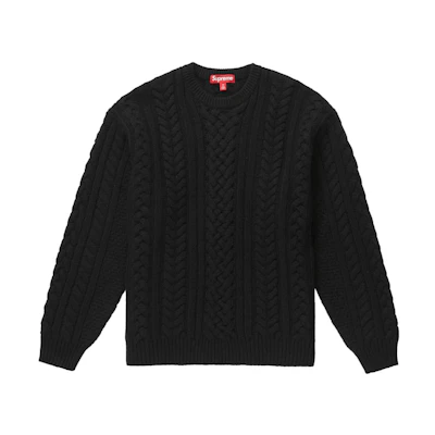 Supreme Appliqué Cable Knit Sweater Black