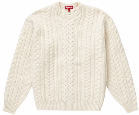 Supreme Appliqué Cable Knit Sweater Ivory Buy Supreme Appliqué Cable Knit Sweater Ivory