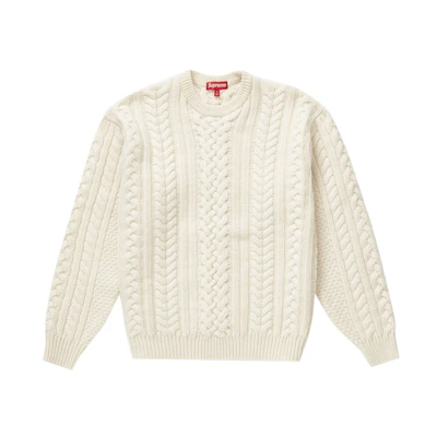 Supreme Applique Cable Knit Sweater Ivory