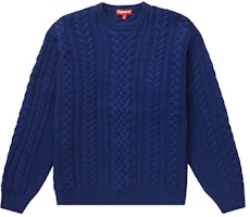 Supreme Appliqué Cable Knit Sweater Navy Supreme Appliqué Cable Knit Sweater Navy
