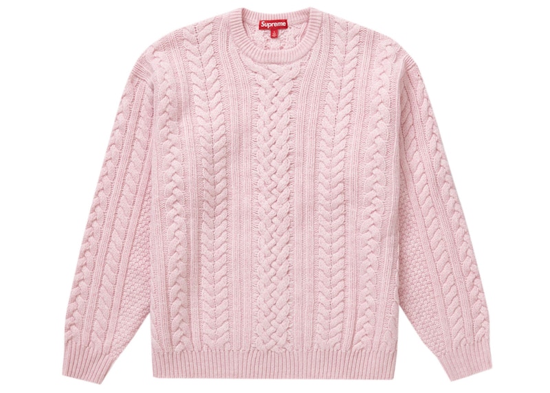 Crewneck Supreme Sweater Mens Paris Supreme Flocked Logo Sweater