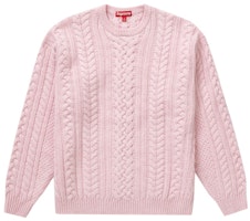 Supreme Appliqué Cable Knit Sweater Pink Supreme Appliqué Cable Knit Sweater Pink