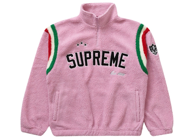 Supreme Arc Half Zip Fleece Pullover Pink