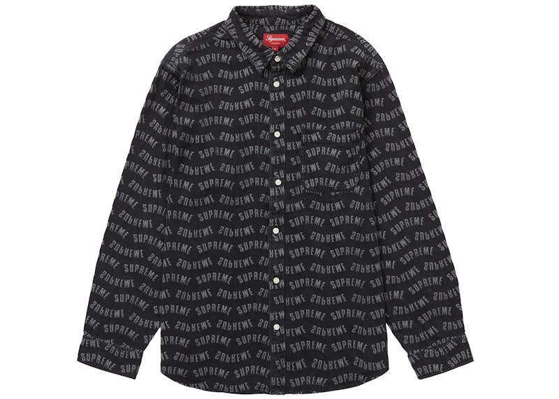 Supreme Arc Jacquard Denim Shirt Black