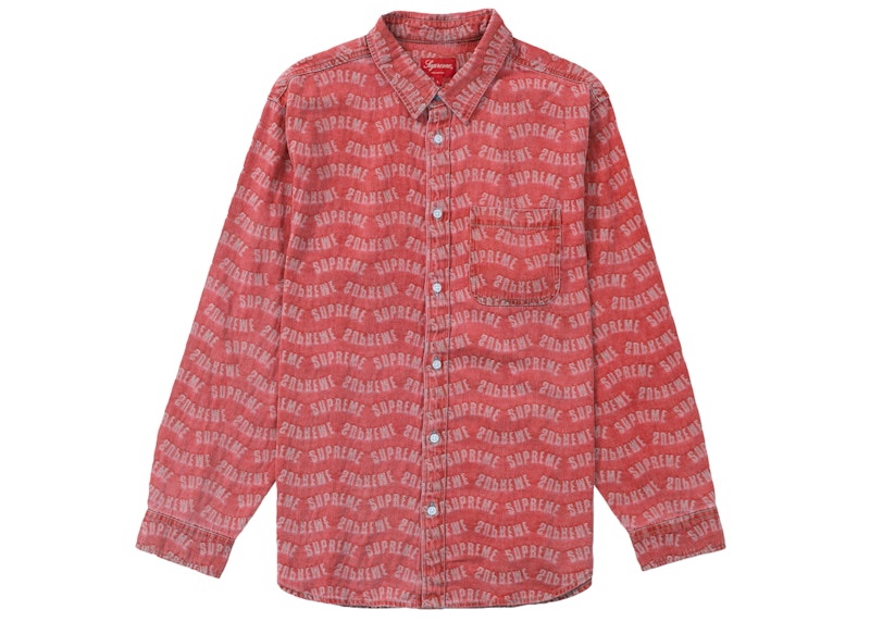 Buy Supreme Arc Jacquard Denim Shirt Red