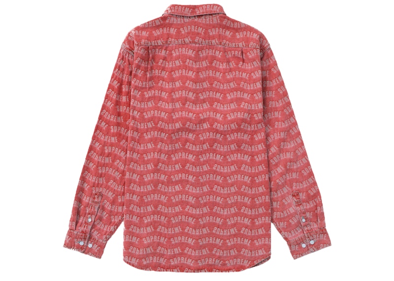 Order Supreme Arc Jacquard Denim Shirt Red