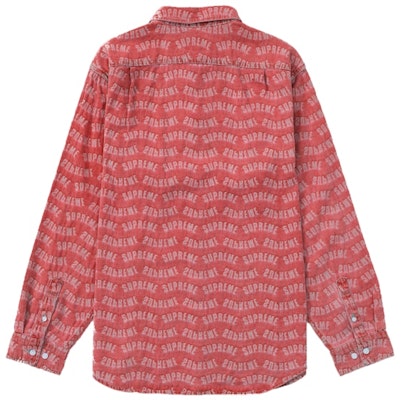 Supreme Arc Jacquard Denim Shirt Red Order Supreme Arc Jacquard Denim Shirt Red