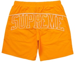 Supreme 弧形水洗短裤 橙色 Order Supreme 弧形水洗短裤 橙色