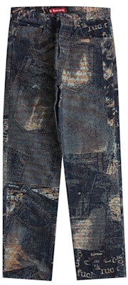 Supreme Arkib Denim Jacquard Regular Jean Biru Buy Supreme Arkib Denim Jacquard Regular Jean Biru