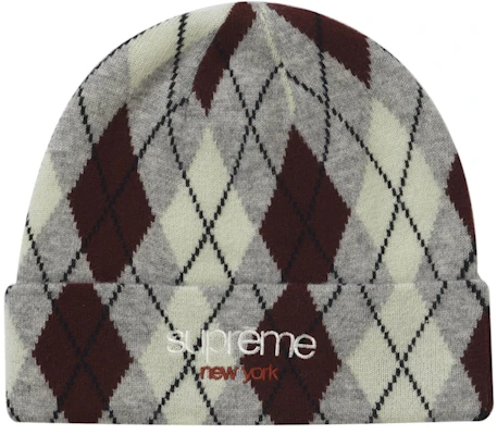Beanie Cashmere Argyle Supreme Abu-Abu Buy Beanie Cashmere Argyle Supreme Abu-Abu