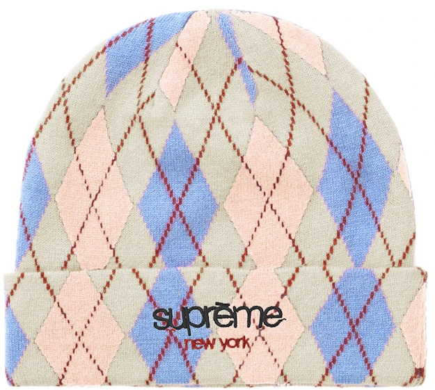 supreme-argyle-cashmere-beanie-white