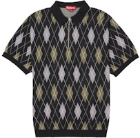 Supreme Argyle Zip Polo Black Supreme Argyle Zip Polo Black
