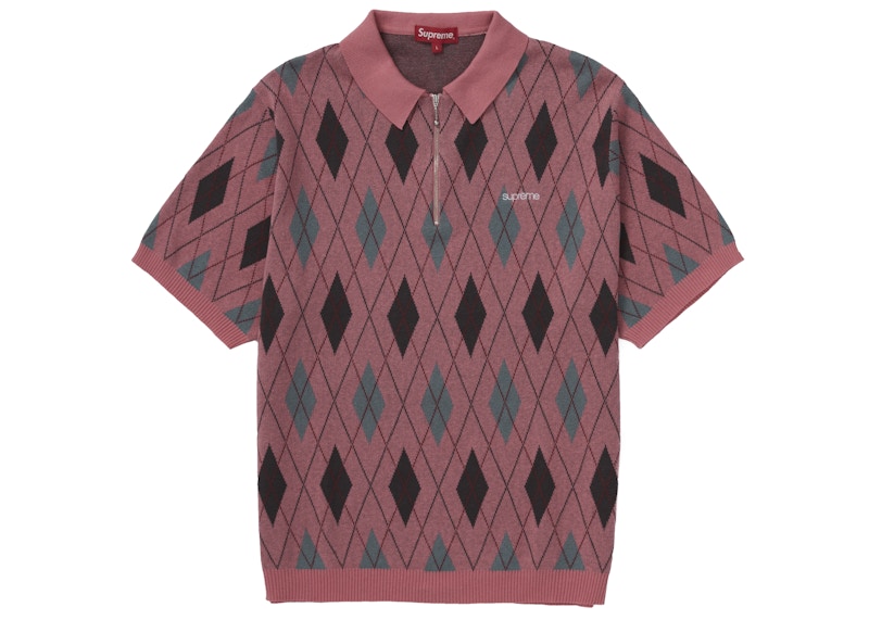 Supreme Argyle Zip Polo Dusty Magenta