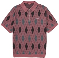 Supreme Argyle Zip Polo Dusty Magenta Supreme Argyle Zip Polo Dusty Magenta