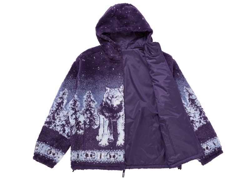 Supreme b.b. Simon Reversible Hooded Fleece Jacket Purple 圖 2