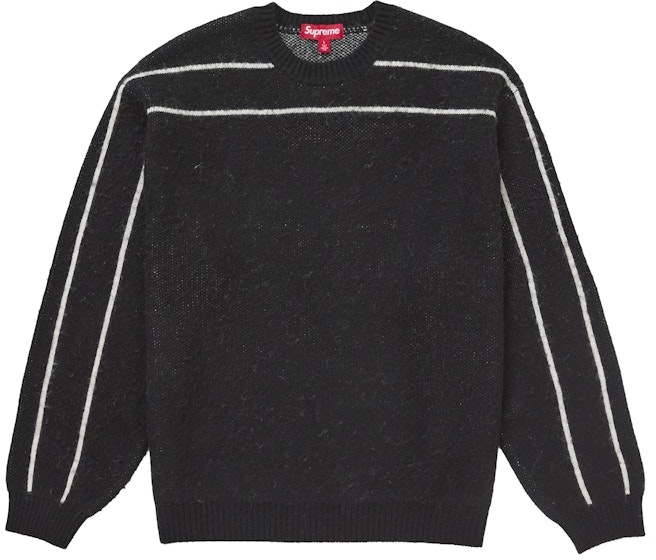 supreme-back-stripe-sweater-black
