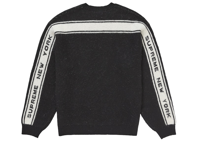 Order Supreme Sweater Hitam Belakang Berjalur.