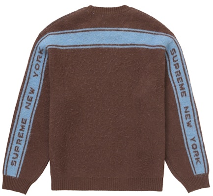 Supreme Back Stripe Sweater Brown Order Supreme Back Stripe Sweater Brown
