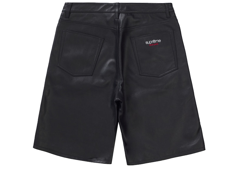 Supreme Baggy Leather Short Black 圖 2