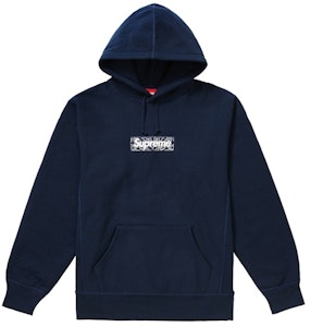 Supreme Bandana Hoodie Logo Kotak Navy Buy Supreme Bandana Hoodie Logo Kotak Navy