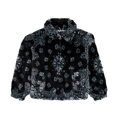 Supreme Bandana Faux Fur Bomber Jacket Black