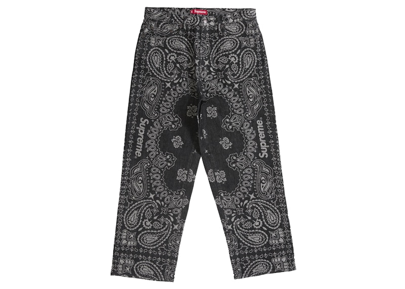 Supreme Bandana Jacquard Baggy Jean Black