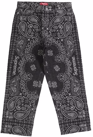 supreme-bandana-jacquard-baggy-jean-black