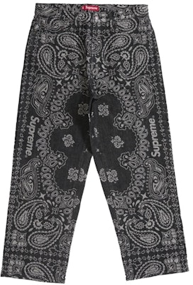 Supreme Bandana Jacquard Baggy Jean Black Buy Supreme Bandana Jacquard Baggy Jean Black