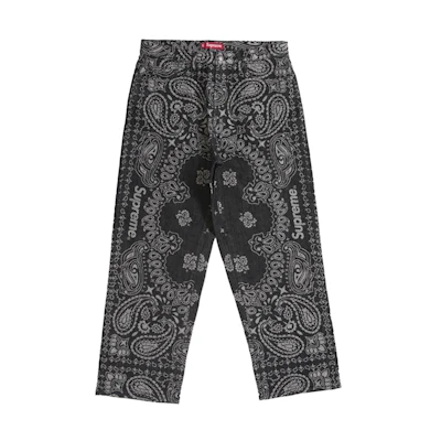 Supreme Bandana Jacquard Baggy Jean Black