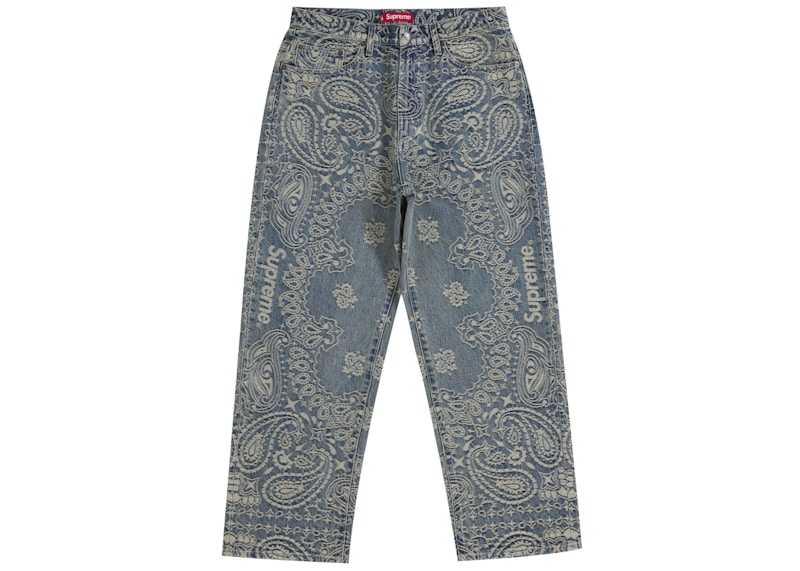 Supreme Bandana Jacquard Baggy Jean Blue