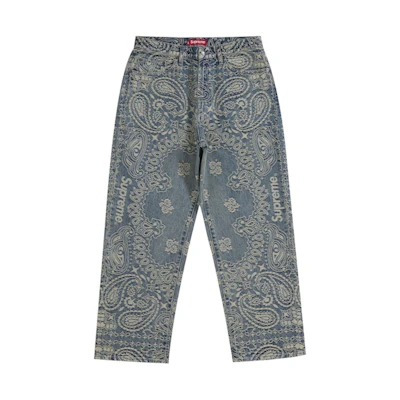 Supreme Bandana Jacquard Baggy Jean Blue