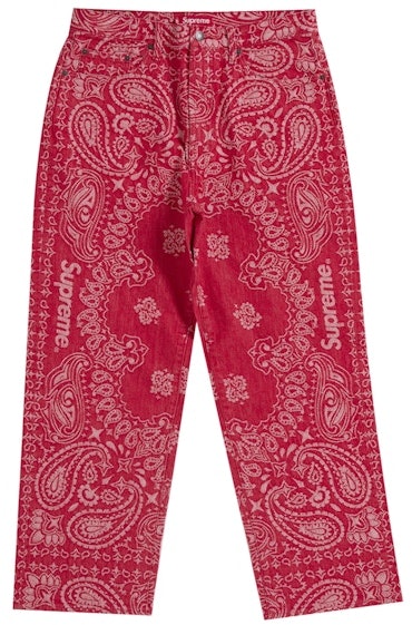 supreme-bandana-jacquard-baggy-jean-red