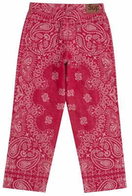 シュプリーム バンダナ ジャカード バギージーンズ レッド Order シュプリーム バンダナ ジャカード バギージーンズ レッド