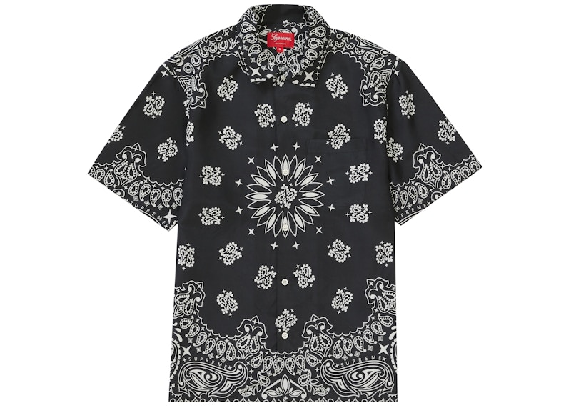 Supreme Bandana Silk S/S Shirt Black