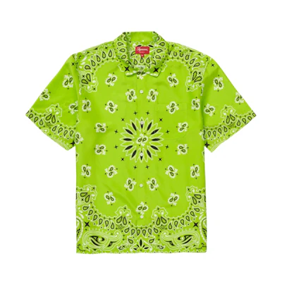 Supreme Bandana Silk S/S Shirt Bright Green