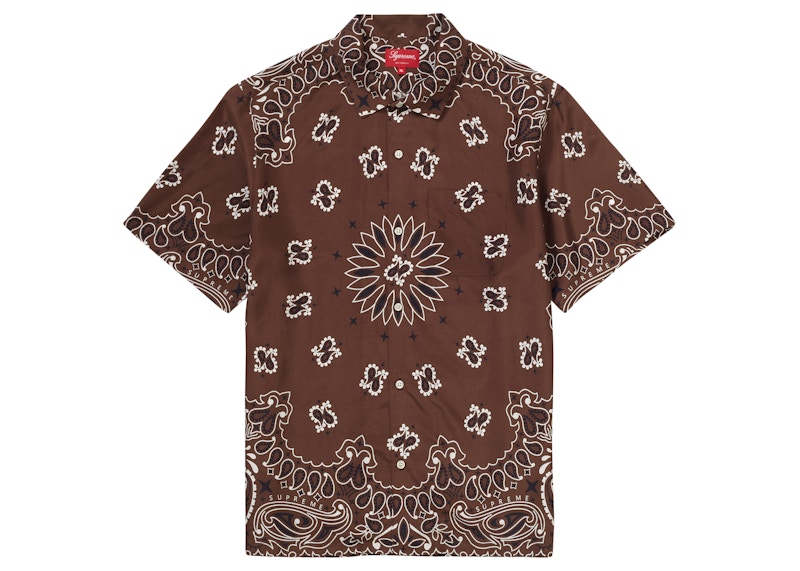 Supreme Bandana Silk S/S Shirt Brown