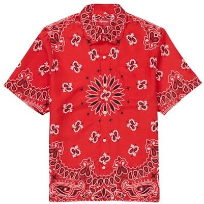 Supreme Bandana Silk S/S Shirt Red Buy Supreme Bandana Silk S/S Shirt Red
