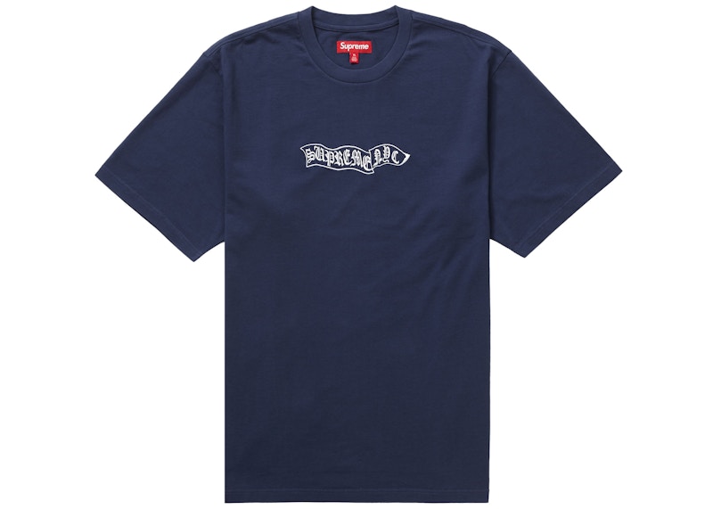Buy Supreme Camiseta Banner Manga Corta Azul Oscuro