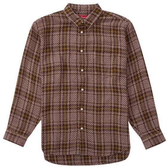 supreme-basket-weave-plaid-shirt-brown