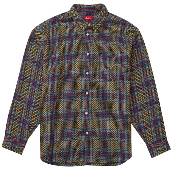 supreme-basket-weave-plaid-shirt-yellow