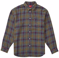 Supreme Basket Weave Plaid Shirt Yellow Supreme Basket Weave Plaid Shirt Yellow
