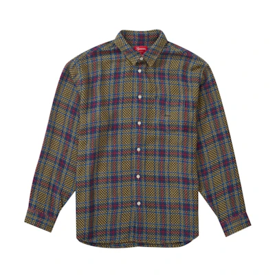Supreme Basket Weave Plaid Shirt Yellow