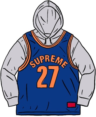 Buy Supreme Basketball Jersey Hooded Sweatshirt Ash Grey Novelship