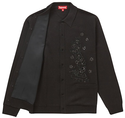Supreme Cardigan Hitam Aplikasi Manik-manik Order Supreme Cardigan Hitam Aplikasi Manik-manik